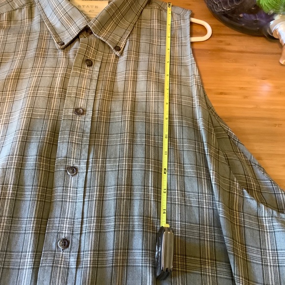 STATE Artist Smock sleeveless buttondown green plaid lightweight collectors item - Picture 12 of 13